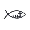 3D Car Fish Decal Sticker Adhesive Metal Decal Universal for Car Window Bumper Christian Fish Emblems Sticker
