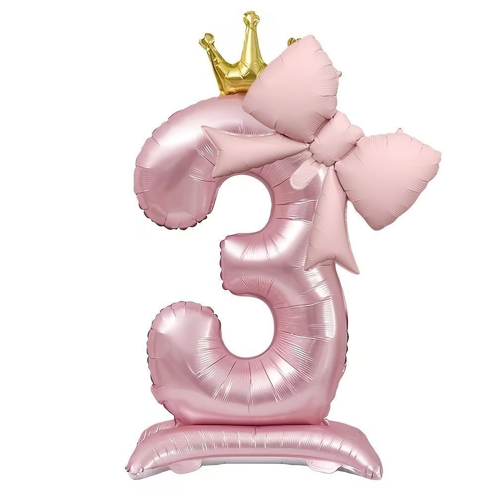 Crown Shape Standing Crown Balloons Pink Color 42 Inch Balloons Wedding Venue Decoration
