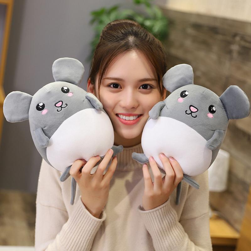 35cm-55CM Lovely Grey Rat Pillow Stuffed Animal Plush Toys For Girls Children Boys Toys Cute Mouse Dolls Birthday Gifts