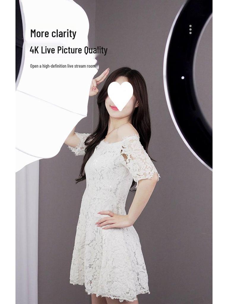 Multi-Functional Floor Tripod Phone Holder with Ring Light for Live Broadcast & Photography
