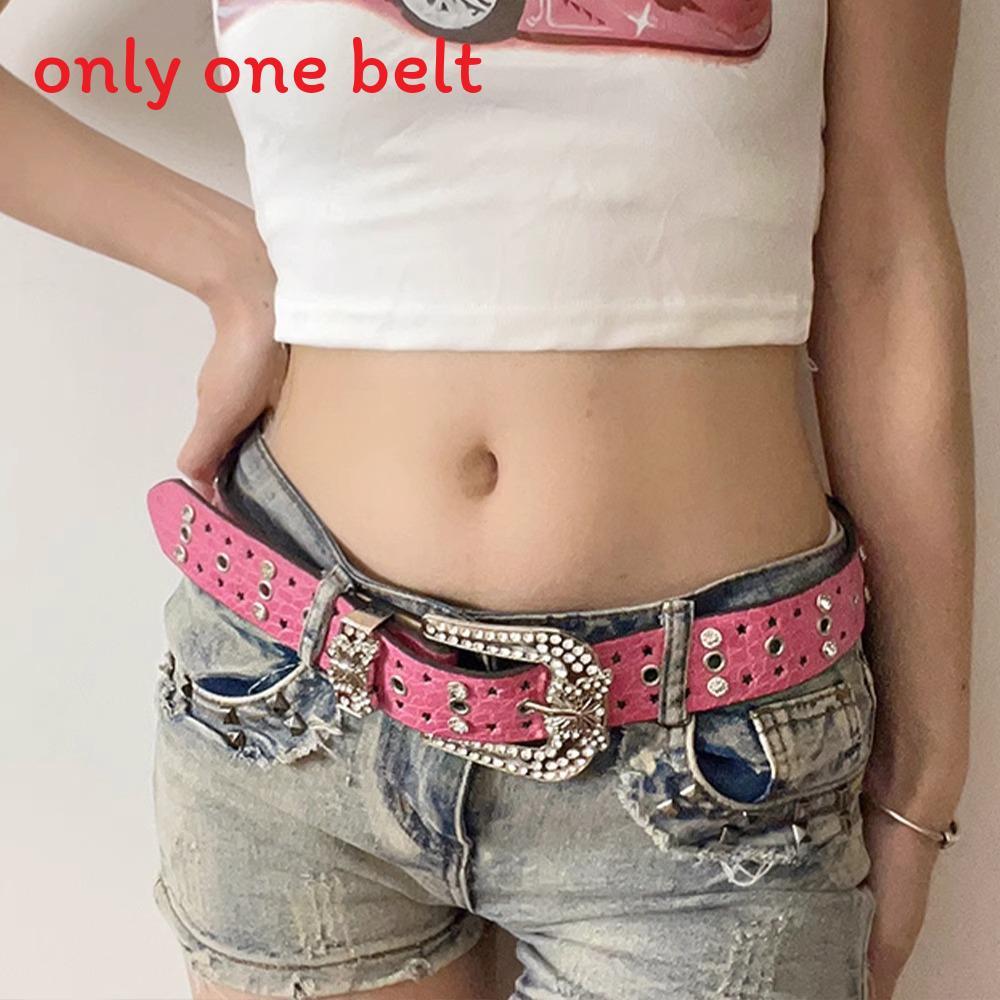 Cintura Cool Girl Y2k a Farfalla con Strass per Stile Punk Americano Retrò