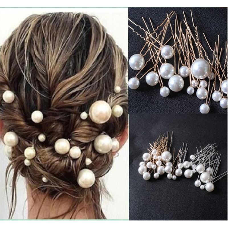 Pearl Decor U-Shaped Hair Pins Alloy Vintage Hair Sticks Chinese Hair Pin Hairstyle Chignon for Girls Alloy Hairpin