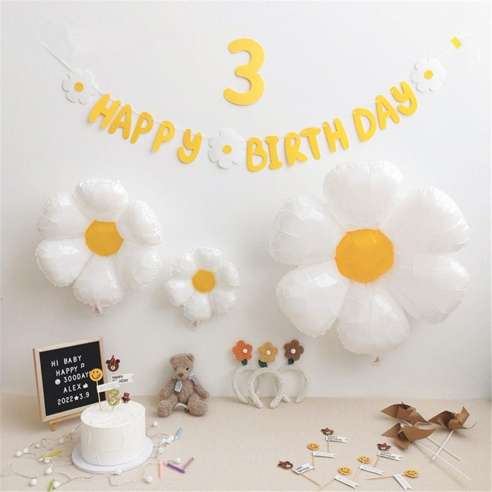 Photo Decoration For Home Decor Girl Happy Birthday Party Flag Daisy Banner Hanging Flag Banner