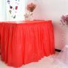 Disposable Waterproof Table Skirt with Adhesive Strip 420x70cm Heavy-Duty Plastic Cover for Wedding Birthday Party Easy Cleanup Elegant Event Decor