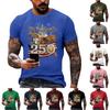 Men's Casual Short Sleeve T Shirt Flag Print Graphic Tee Comfortable Fit Crew Neck Lightweight Fabric