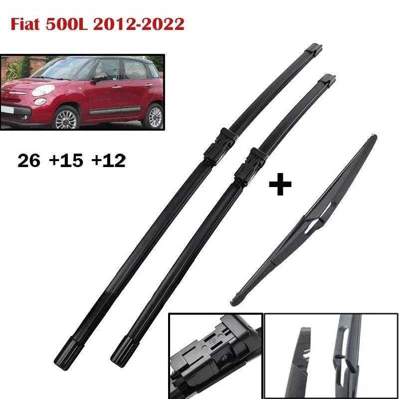 26 +15 +12  Front & Rear Wiper Blades for Fiat 500L 2012-2022, Fiat 500X, Fiat Panda, Fiat Tipo, Fiat Doblo чёрный