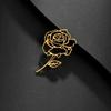 High-End Women's Exquisite Metal Rose Brooch with Camellia Design
