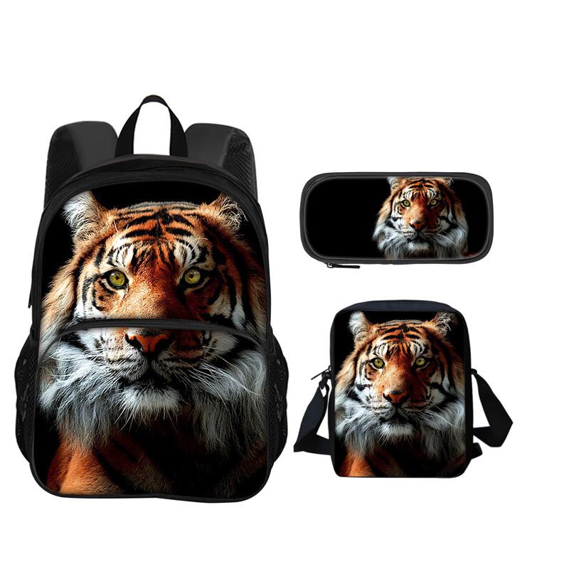 Zaino Zainetto Astuccio Borsa a tracolla Tigre con stampa animale Set da 3 pezzi regalo perfetto per la scuola i compleanni di ragazzi e ragazze