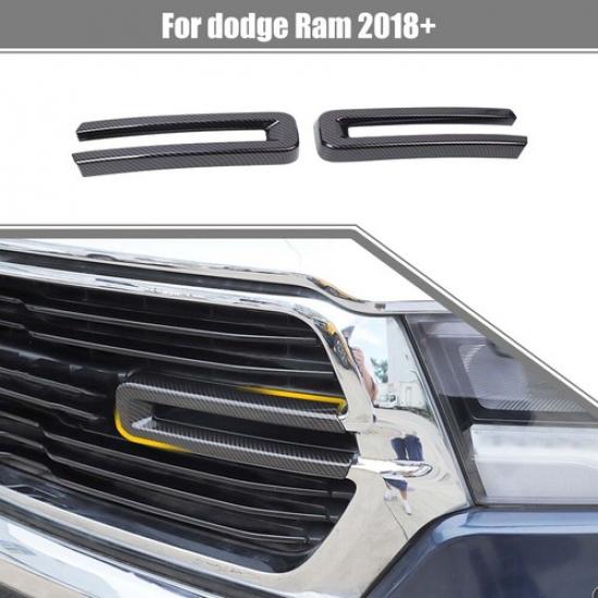 Kohlefaser Frontgrill Zierleisten Abdeckungen Blenden Kit Für Dodge Ram 1500 +