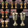 Vintage Metal Water Cup Set With Geometric Design For Home Decor And Giftgiving