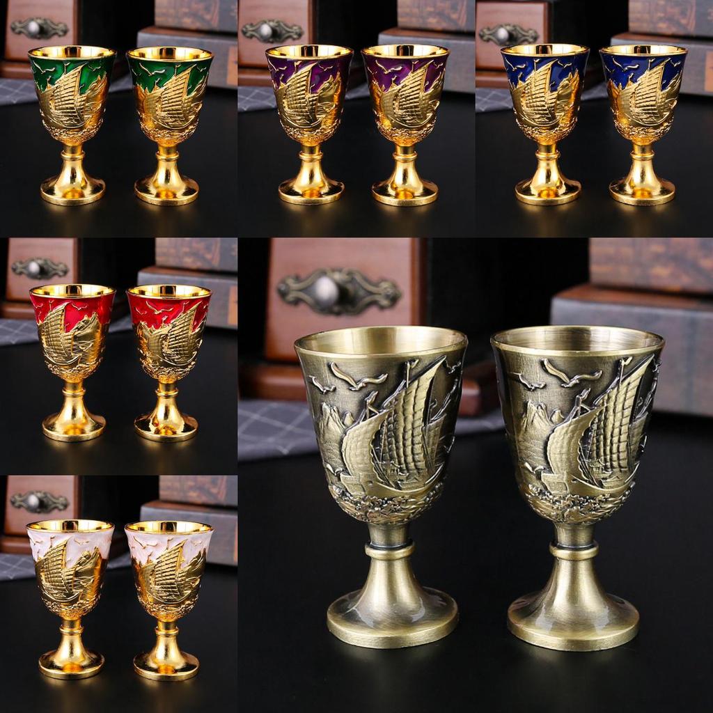 Vintage Metal Water Cup Set With Geometric Design For Home Decor And Giftgiving