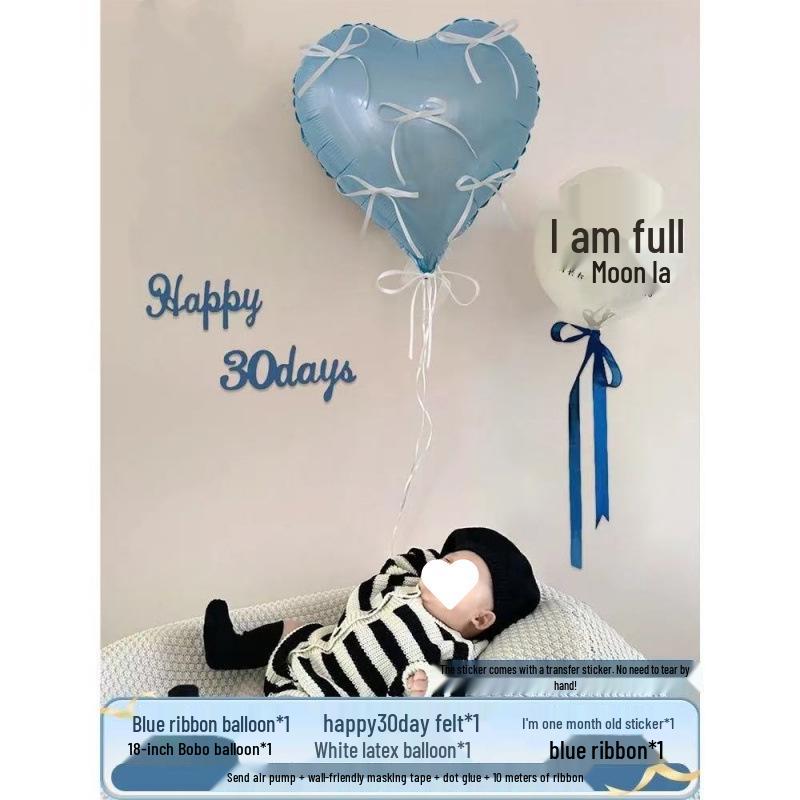 Baby Milestone Photo Props: 30/100 Days Balloons & Decorations for Boys & Girls
