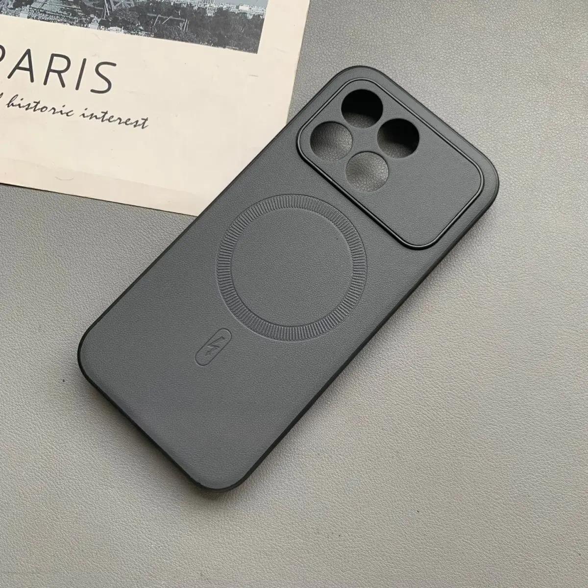 

Бізнес-матова матова магнітна шкіряна чохол-бампер для телефону Xiaomi POCO F8 Pro F8 Ultra Бездротова зарядка Захист камери Ударостійкий Чохол Funda POCO F8 Pro сірий