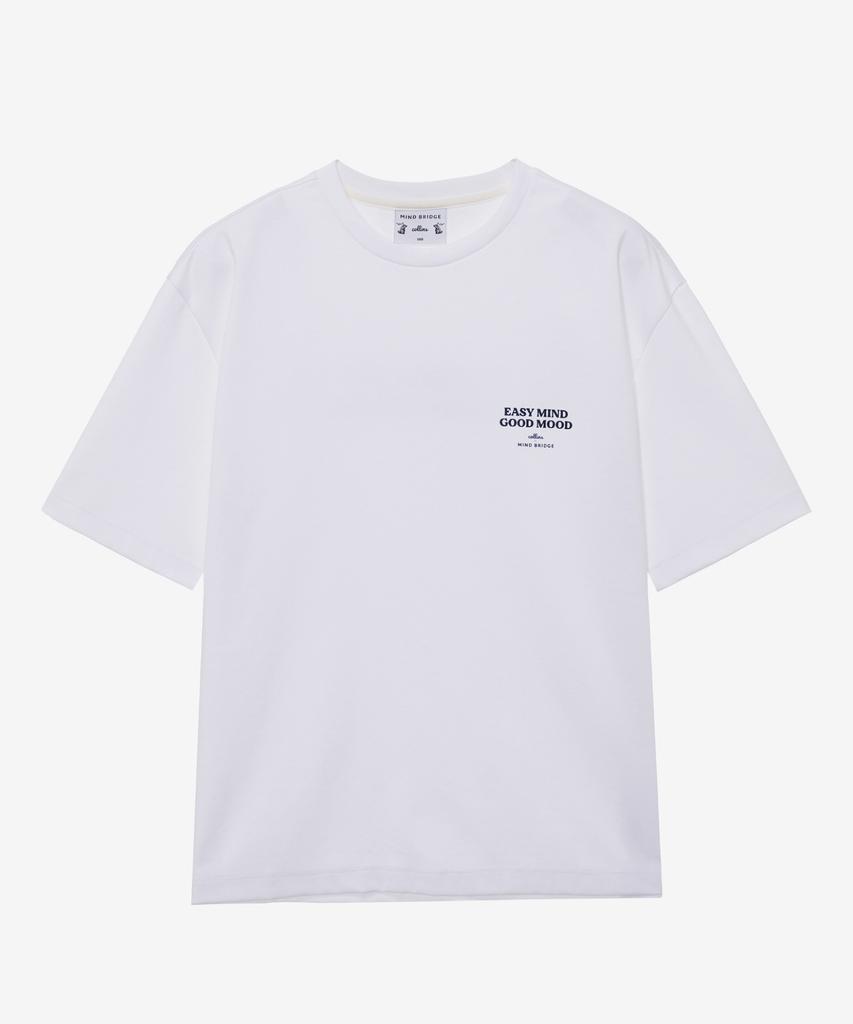 MINDBRIDGE [Collins] Supima_Back-Point Semi-Oversized T-Shirt - 3 Colors