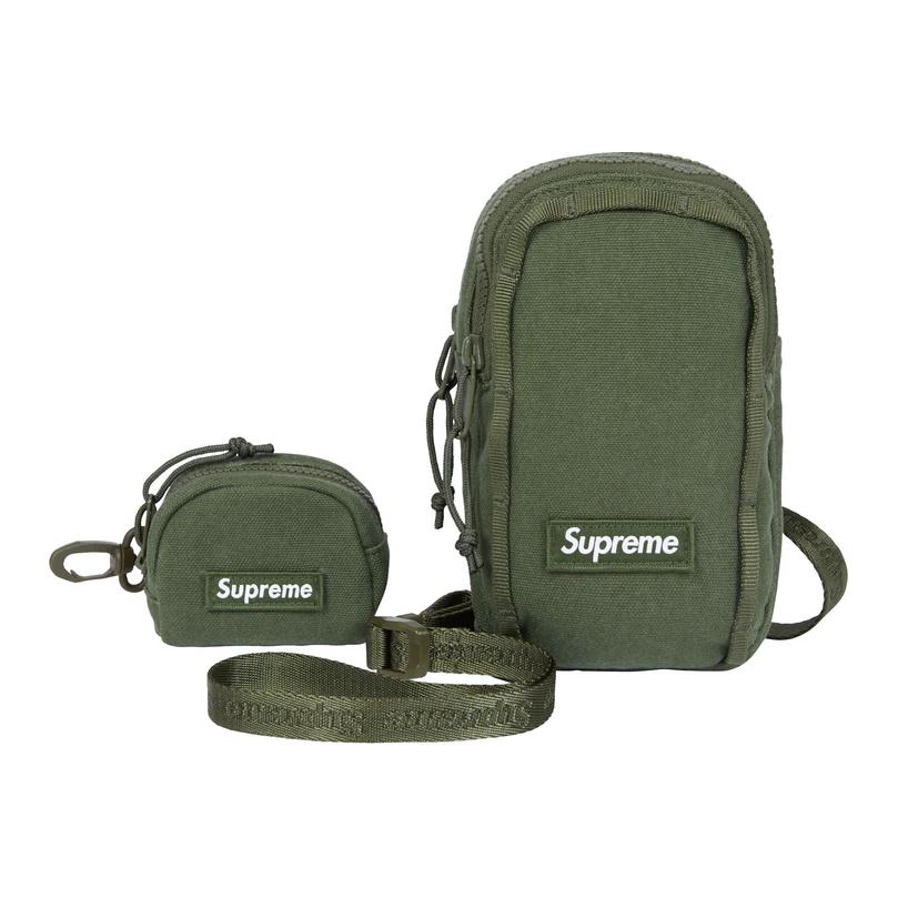 New Supreme Canvas Camera Bag Coin Purse Crossbody Bag Unisex Olive Green B9-SS25-OLIVE