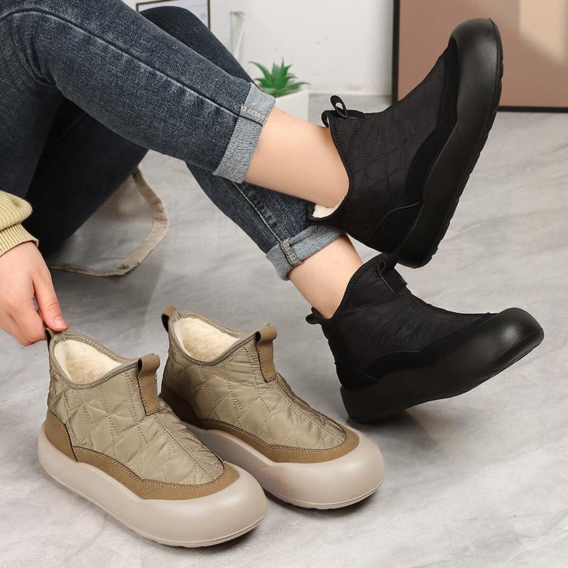 Women's Cotton Shoes, Snow Boots, Fleece and Thickened Cotton Boots, Versatile Women's Boots, Warm Boots