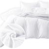 Cotton Bedding 220x200 Natural Fabric Satin Weave Smooth White
