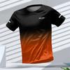 Men's T-shirt Outdoor Sports Running T-shirts Letter Gradient Pattern 3D Printing T Shirts Quick Drying Short Sleeve Top