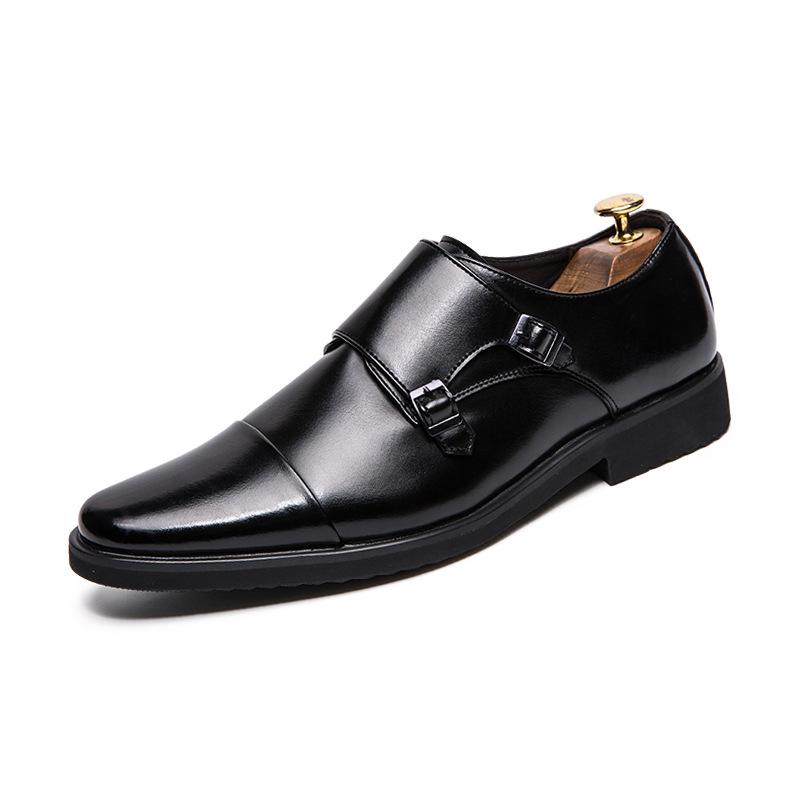 2024 Spring/Summer Men s British Style Leather Slip-on Casual Shoes - Trendy, Large Size 38 чёрный