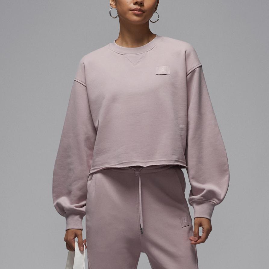 Jordan Flight Fleece Crewneck Short Sleeve Solid Sweatshirt Women Sweatshirt IF1007-627