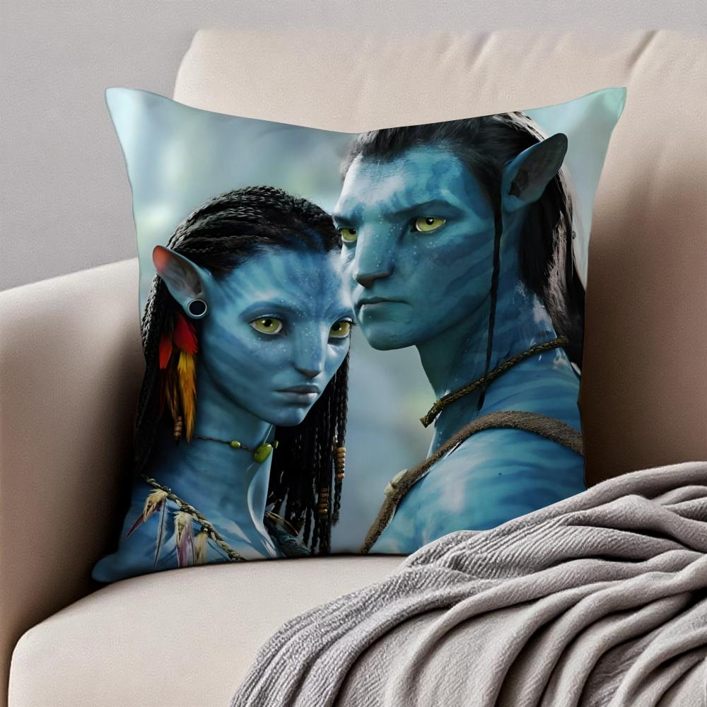 Epic SciFi Movie AAvatar The Way of Water Cushion Cover Pillowcase Antidustmite Invisible Zipper Short Plush Sofa Cushion