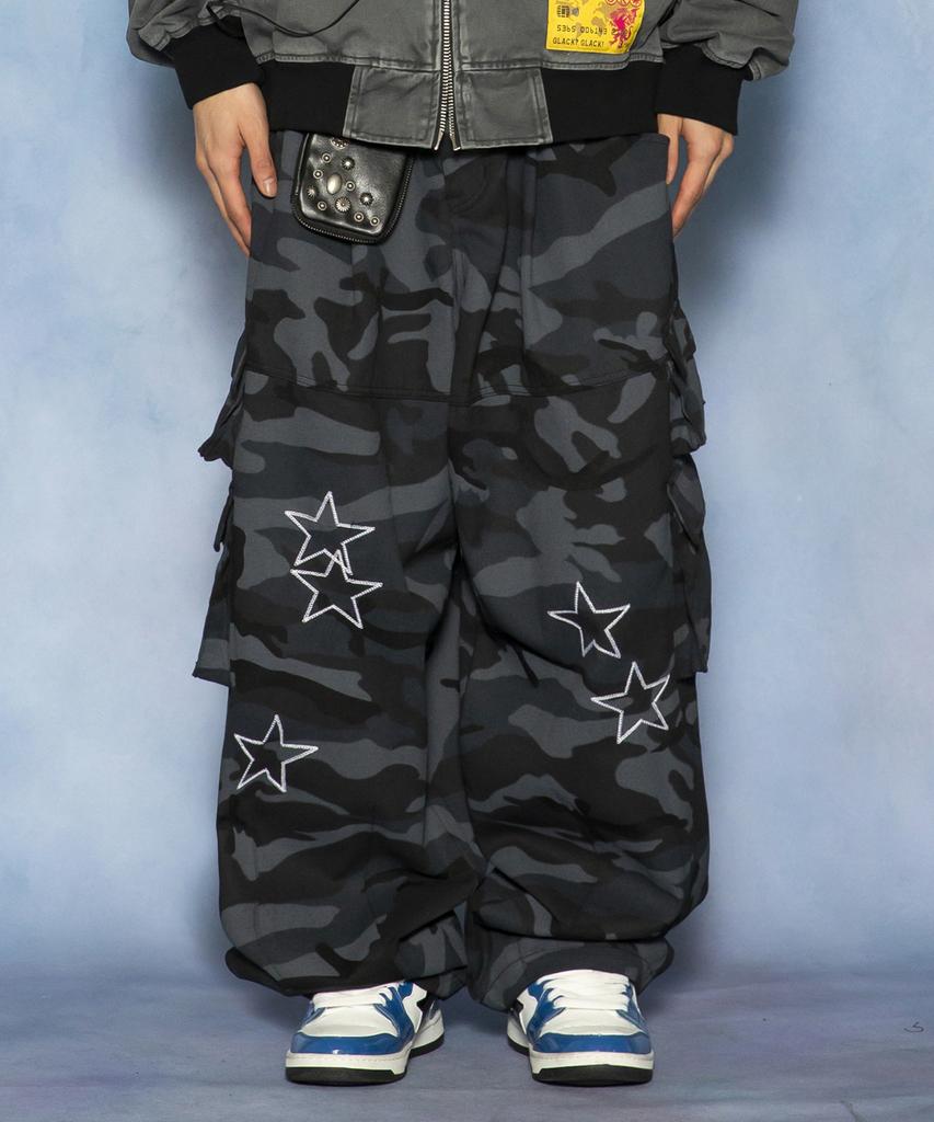 GLACK Gp163 Starpoint Camo Cargo Pants (Black Camo)