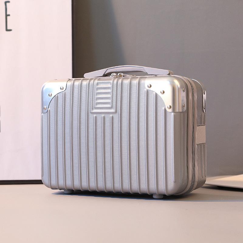 Small Suitcase, Mini Makeup Case 14-Inch Compact Case Souvenir Carry-On Storage Lockable Carry-On Cosmetic Bag