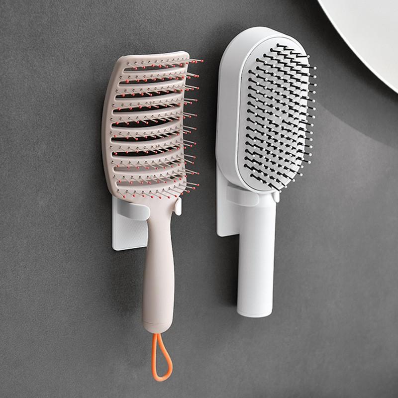 1PCS Punch-free Curly Hair Comb Storage Rack Light Luxury Bathroom Wash Basin Bathroom Wall-mounted Storage Air Cushion Comb Artifact