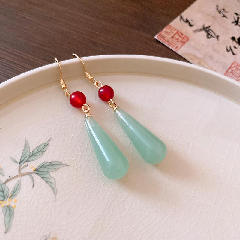 Boucles d'oreilles Guofeng Aiguille d'argent Zircon Franges Rétro Luxe Léger Haut de gamme Boucles d'oreilles Puces Niche Polyvalentes