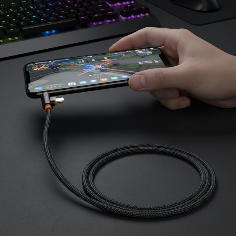 240W Super Flash Charging Data Cable USB To Type C 90° Elbow Data Cable 1M/1.5M/2M/ Fast Charging