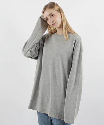 CPGN STUDIO Long Sleeve Heavy Oversized Plain Long Sleeve Tee Gray