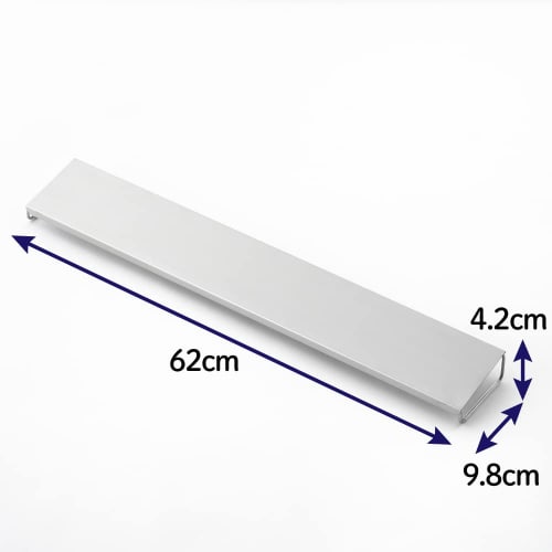 Yoshikawa Gas Stove Exhaust Vent Cover, Oil Splash Guard, 60cm x 9.8cm Deep, Silver, Made in Japan, Induction Cooktop Grill Cover (Product Number 1621