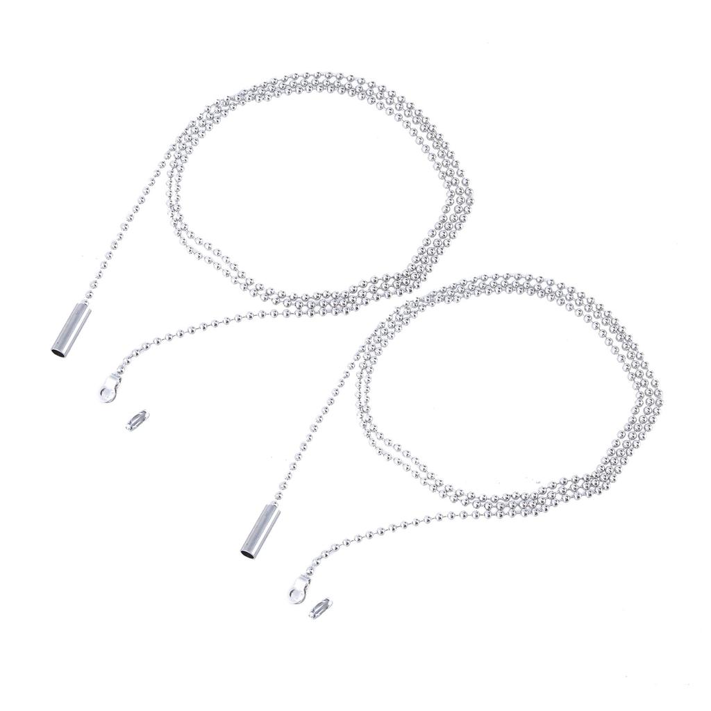 2pcs Ceiling Fan Pull Chain Strong Bearing & Rustproof Beaded Extension Chains with 4 Connectors for Ceiling Fan Light