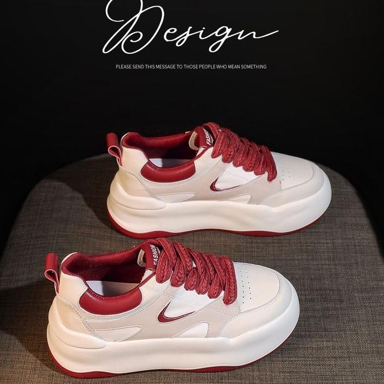 Buy Autumn New Sports Leisure Women's Shoes Thick-Soled White Shoes ...