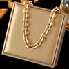 EILIECK 316L Edelstahl Metallkettenhalskette Für Frauen Mode Vergoldete Halskette Wasserdichter Schmuck Damen Geschenk