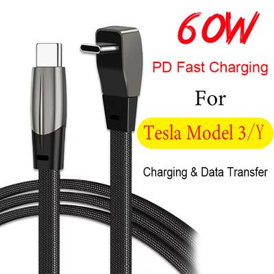Cable de Carga Rápida de 60W Tipo C a Tipo C USB C a Lightning Carga PD Transferencia de Datos para Tesla Model 3 Highland Y X S 2024