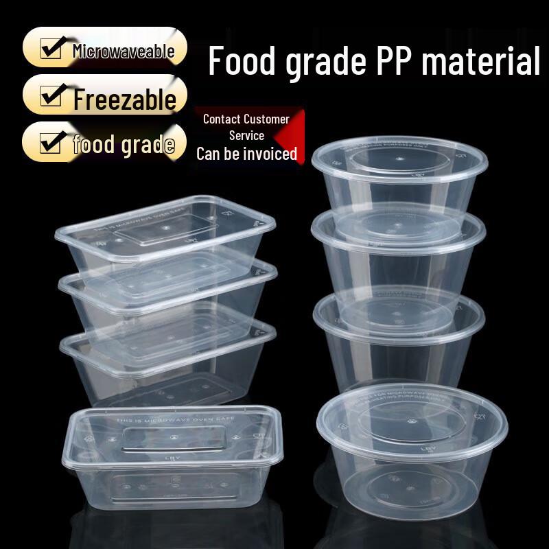 Disposable Round Plastic Takeout Bowl with Lid