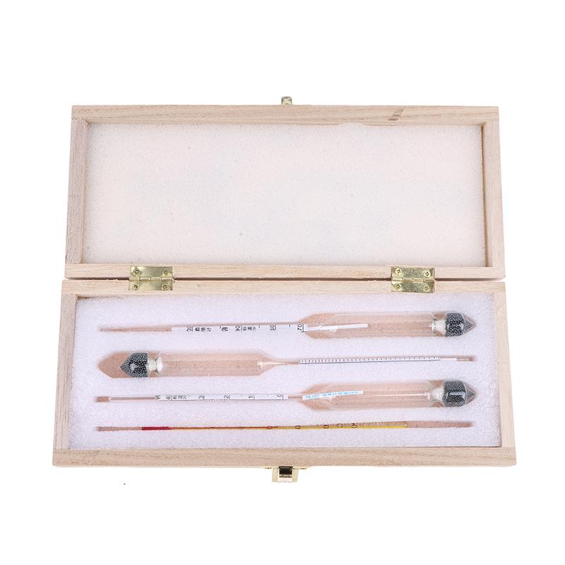 

{MXX} 3Pcs Accurate Alcoholmeter Concentration Meter Wine Mearsuring Tool Set In Case 0-40% 40-70% 70-100% Alcohol Meters