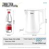 Midea 1.5L 304 Stainless Steel Electric Kettle CN plug (adapter included)