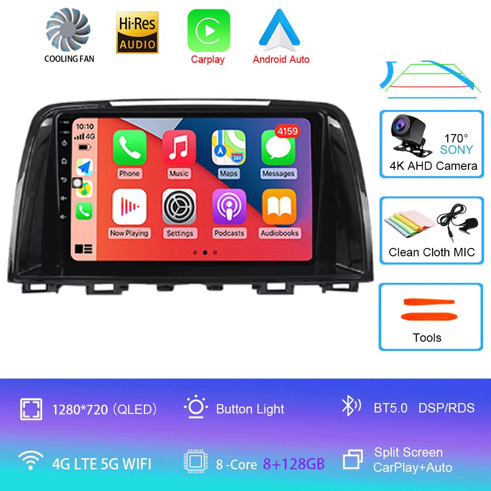 For Mazda 6 GJ Atenza 2012 2013 2014 2015 2016 2017 Android 14 Carplay Auto Car Multimedia All-in-one Car Radio Video Player GPS