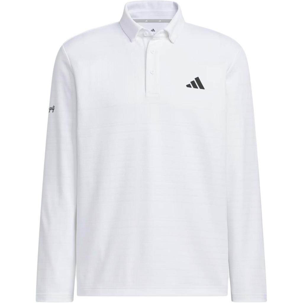 Adidas Performance Ss25 Monogram Logo Golf Long Sleeve Polo Shirt Men Polo Shirts JL7946