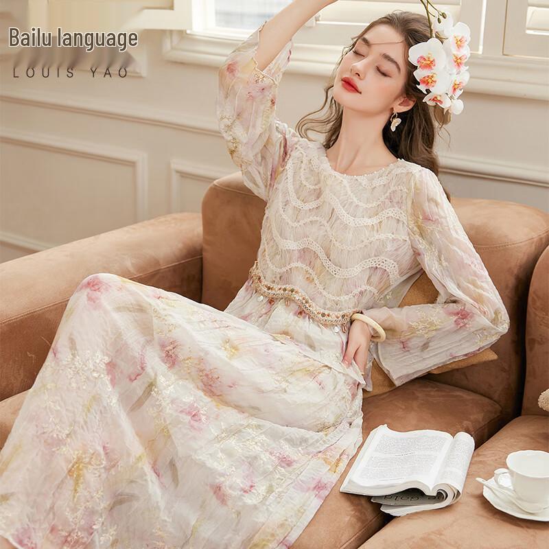 Bailuyu Fashion Lace Spliced Two-Piece Set M