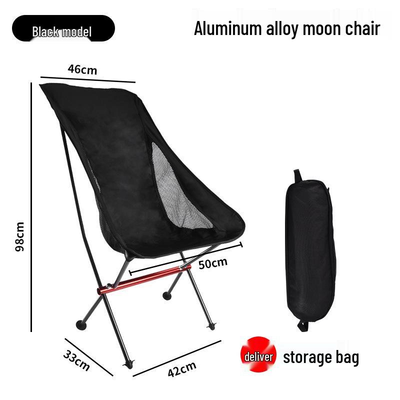 Portable Ultra-light Folding Aluminum Moon Chair for Camping, Beach, BBQ, and Fishing