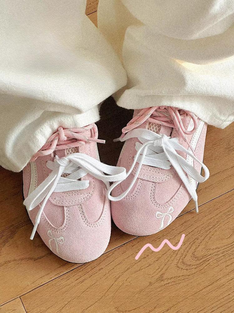 Red Dexun Shoes Women's 2025 New Versatile Sports Casual Shoes Thin-soled Racing Shoes Apple Casual Forrest Gump Shoes Tide