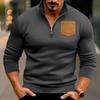 Winter new casual men's half-zipper stand-up collar sticker bag thick sweater pullover