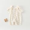 Summer Floral Cotton Baby Romper: Short-Sleeve Infant Sleepwear & Play Suit