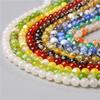 Natural Smooth Dragon Veins Agates Beads Loose Cracked Stone Beads for Jewelry Making DIY Bracelets Necklace 15'' 6 8 10mm