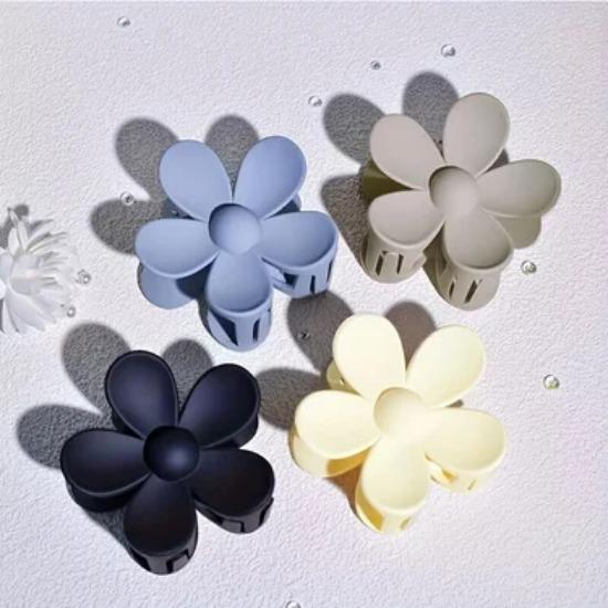 4pcs/set Ladies Matte Flower clip Spring/Summer New color back hair Shark clip Fashion sweet ladies gift Flower clip