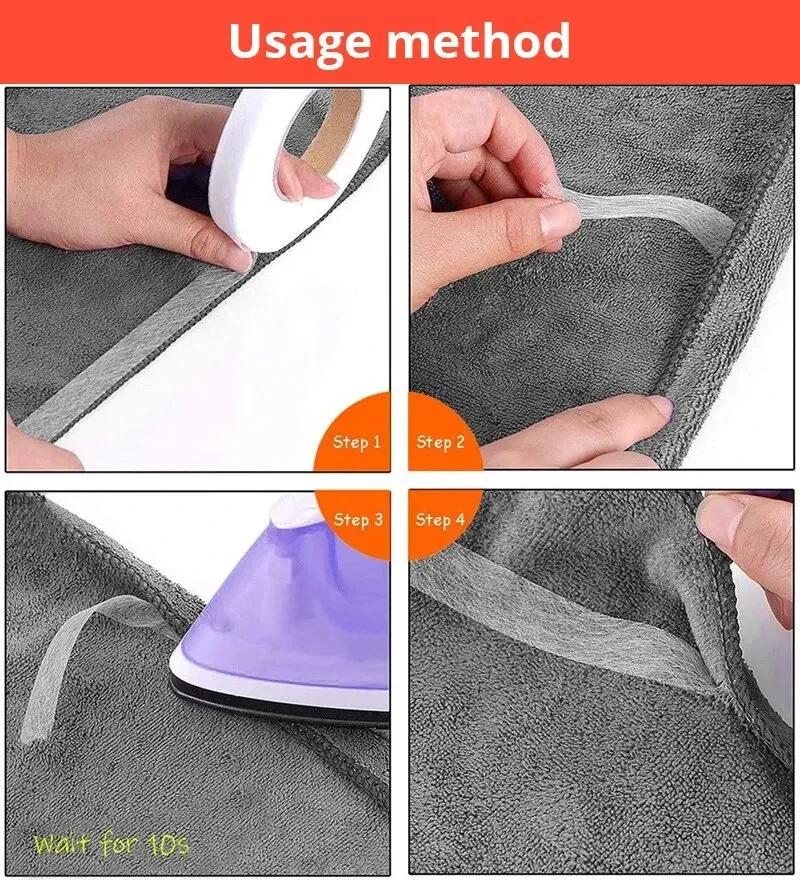 Iron on Hem Tape For Pants Self Adhesive Double Sided Fabric Tape For Trousers Clothes Curtains Repairing DIY Sewing Accessories