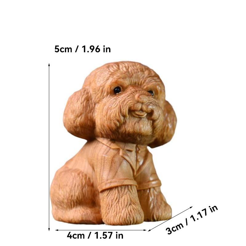 

резьба по дереву Плюшевый пес Модель животного Фигурка Ручная резьба Массив дерева Милая Дом Комната Офис украшение фигурка Маленький подарок
